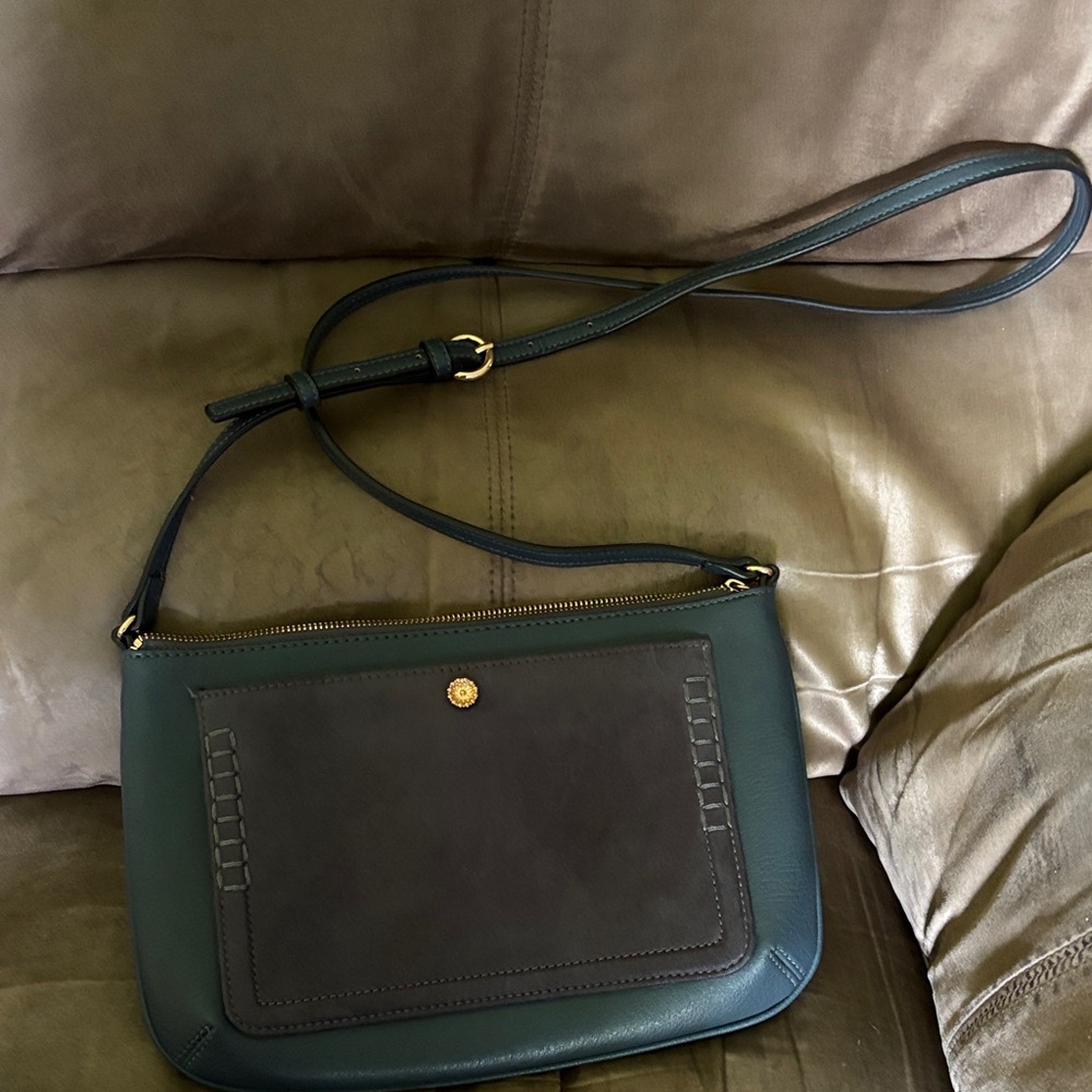LC Lauren Conrad Navy Leather Crossbody Bag